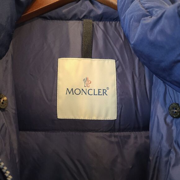 Moncler Womens Garbet Goose Down Jacket Size 1 Navy Blue Puffer Coat Designer - Picture 6 of 14